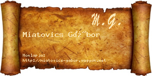 Miatovics Gábor névjegykártya